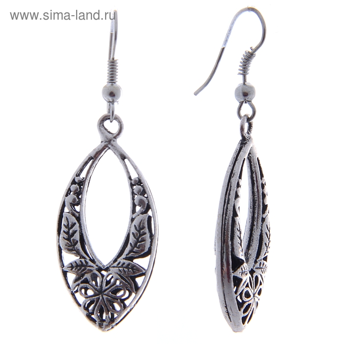 Серьги Art, восток, цвет серебро - Фото 1