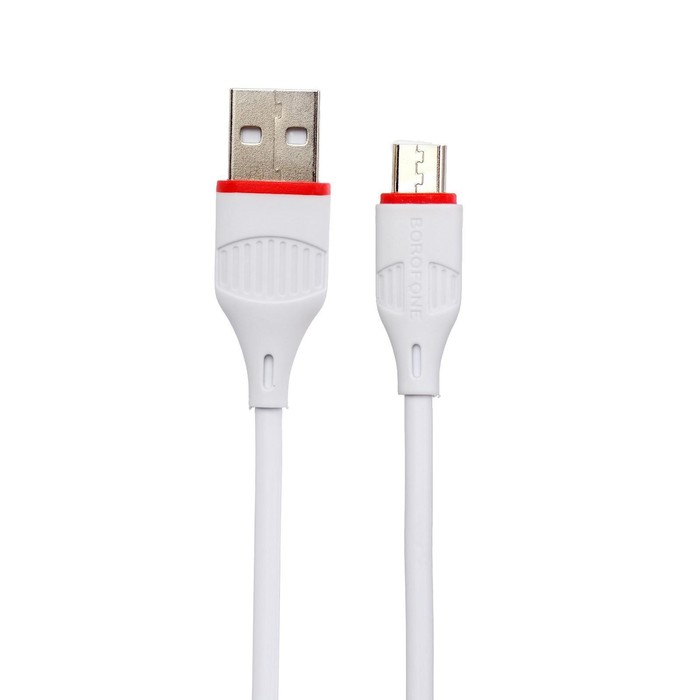 Кабель Borofone BX17, micro USB - USB, 2,4 А, 1 м, белый - фото 51451396