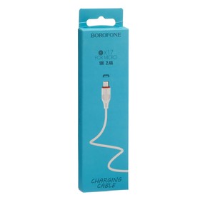 Кабель Borofone BX17, micro USB - USB, 2.4 А, 1 м, белый