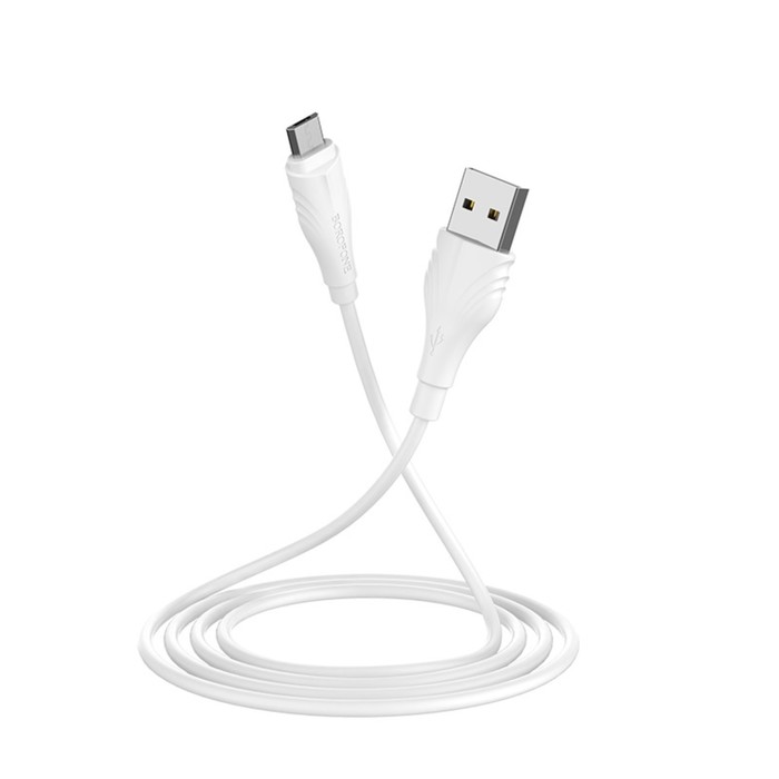 Кабель Borofone BX18, microUSB - USB, 2 А, 2 м, PVC оплётка, белый - фото 51451418