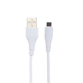 Кабель Borofone BX18, microUSB - USB, 2 А, 3 м, PVC оплётка, белый