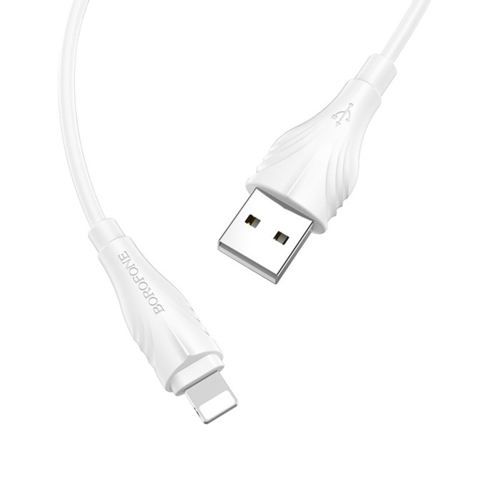 Кабель Borofone BX18, Lightning - USB, 2 А, 2 м, PVC оплётка, белый - фото 51451431