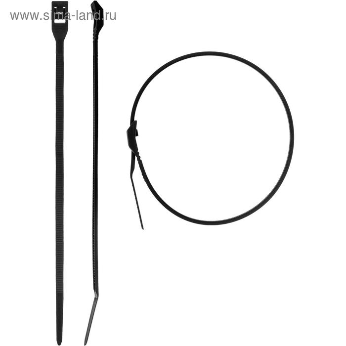 Стяжки кабельные "ЗУБР" черные, с плоским замком, 2.5 х 110 мм, нейлон, 50 шт. - Фото 1