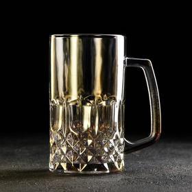 Кружка стеклянная для пива «Кристалл», 500 мл, цвет МИКС