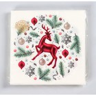 Салфетки новогодние бумажные «Олень», 33×33 см, набор 20 шт - Фото 3