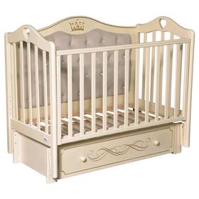 Детская кровать Domenica Elegance Premium, мягкая стенка, маятник, ящик, цвет слоновая кость   54414