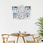 Фоторамка-коллаж на 5 фото с часами настенными «Эмина», бесшумные, 49×36 см, 12×12 см - Фото 4