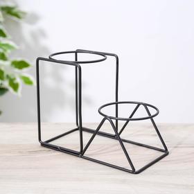 

Подставка для цветов Доляна «Геометрик», d=8 см, 14,5×9,6×18 см, цвет чёрный