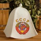 Шапка для бани "СССР" с принтом, белая - фото 320141558