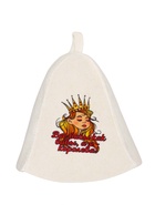 Шапка для бани и сауны, с принтом «Все бабы как бабы, а я Королева», полиэфир 70%, шерсть 30%, белая, «Добропаровъ» - Фото 3