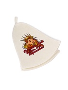 Шапка для бани и сауны, с принтом «Все бабы как бабы, а я Королева», полиэфир 70%, шерсть 30%, белая, «Добропаровъ» - фото 57939447