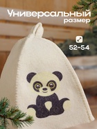 Шапка для бани, с принтом «Панда», полиэфир 70%, шерсть 30%, детская, «Добропаровъ» - Фото 3