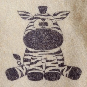 Шапка для бани и сауны «Зебра», шерсть, полиэфир, детская (комплект 2 шт)