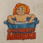 Шапка для бани детская "Сын главного Банщика" с принтом, белая - Фото 4