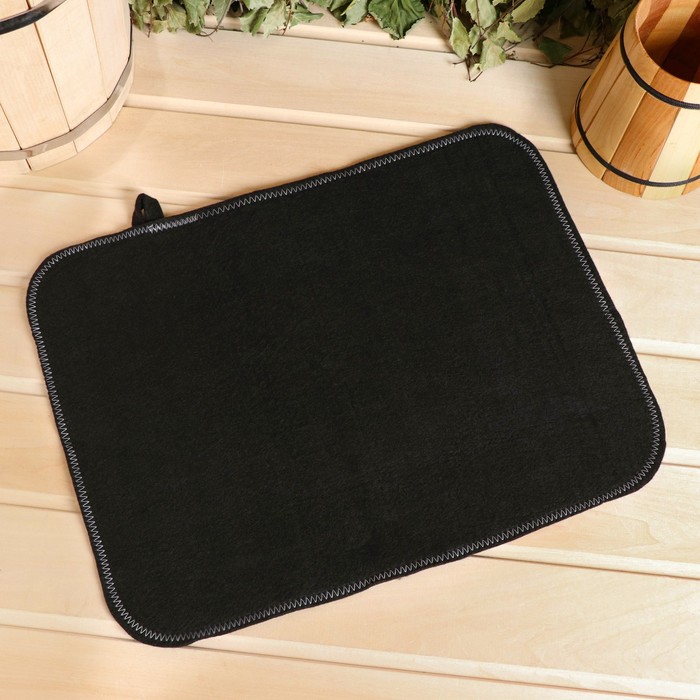 Коврик - сидушка для бани и сауны, 43×34 см, шерсть 30%, полиэфир 70%, тёмный, «Добропаровъ» - Фото 1