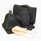 Набор для бани, 5 предметов: шапка, коврик, рукавица, мочалка, сумка, шерсть 20%, полиэфир 80%, тёмный, МИКС, «Добропаровъ» - Фото 10