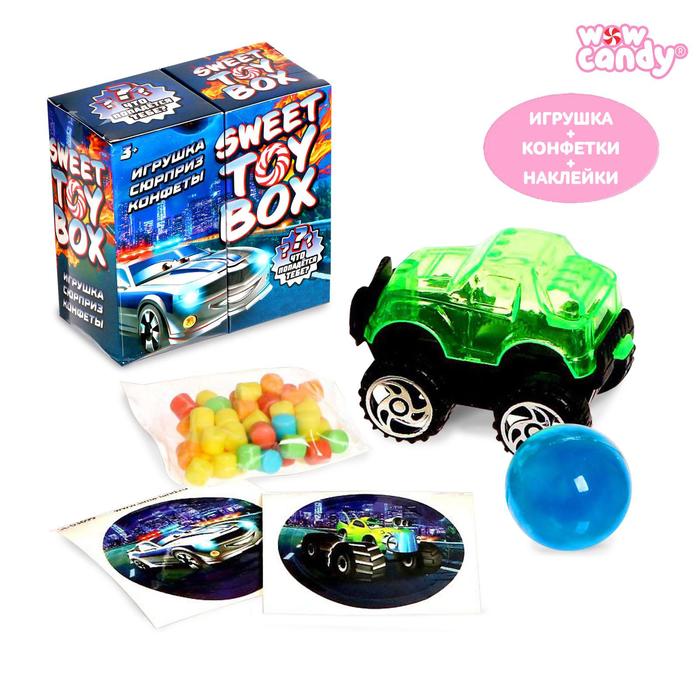 Игрушка сюрприз Sweet TOY BOX, конфеты, тачки - Фото 1