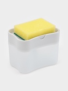 Дозатор для моющего средства с подставкой для губки Доляна, губка в комплекте, 385 мл, белый - Фото 1