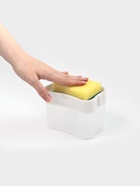 Дозатор для моющего средства с подставкой для губки Доляна, губка в комплекте, 385 мл, белый - Фото 7