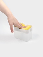 Дозатор для моющего средства с подставкой для губки Доляна, губка в комплекте, 385 мл, белый - Фото 8