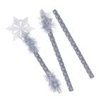 Карнавальный посох разборный «Снежинка», мишура серебро, длина 160 см - фото 25513384