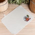 Набор для бани и сауны 5 в 1(сумка,шапка,варежка,коврик,мочалка),с принтом "Жар Пар",белый - Фото 5