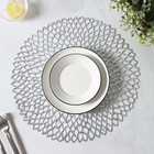 Салфетки сервировочные на стол Доляна «Лея», d=38 см, 4 шт., серебряные - Фото 2