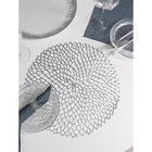 Набор салфеток сервировочных на стол Доляна «Лея», d=38 см, 4 шт, цвет серебряный - фото 4314632