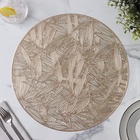 Салфетки сервировочные на стол Доляна «Листья», d=38 см, 4 шт., золотые - Фото 4