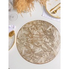 Салфетки сервировочные на стол Доляна «Листья», d=38 см, 4 шт., золотые - Фото 8