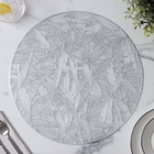 Салфетки сервировочные на стол Доляна «Листья», d=38 см, 4 шт., серебряные - Фото 3