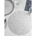 Набор салфеток сервировочных на стол Доляна «Манифик», d=38 см, 4 шт, цвет серебряный - фото 9948748