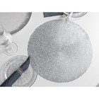 Набор салфеток сервировочных на стол Доляна «Соломка», d=38 см, 4 шт, цвет серебряный - фото 6342972