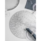 Набор салфеток сервировочных на стол Доляна «Сияние», d=38 см, 4 шт, цвет серебряный - Фото 3