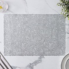 Салфетки сервировочные на стол Доляна «Соломка», 30×45 см, 4 шт., серебряные 5130330