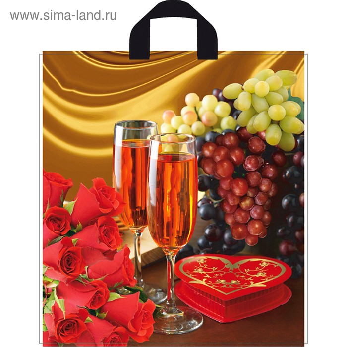 Пакет "Виноград" полиэтиленовый, с петлевой ручкой, 40х43,5 см, 35 мкм - Фото 1