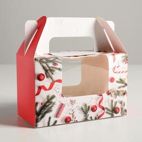 Коробочка для кексов «Happy», 16 х 10 х 8 см, Новый год