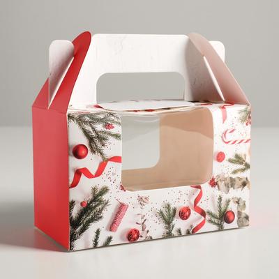 Коробочка для кексов «Happy», 16 × 10 × 8 см