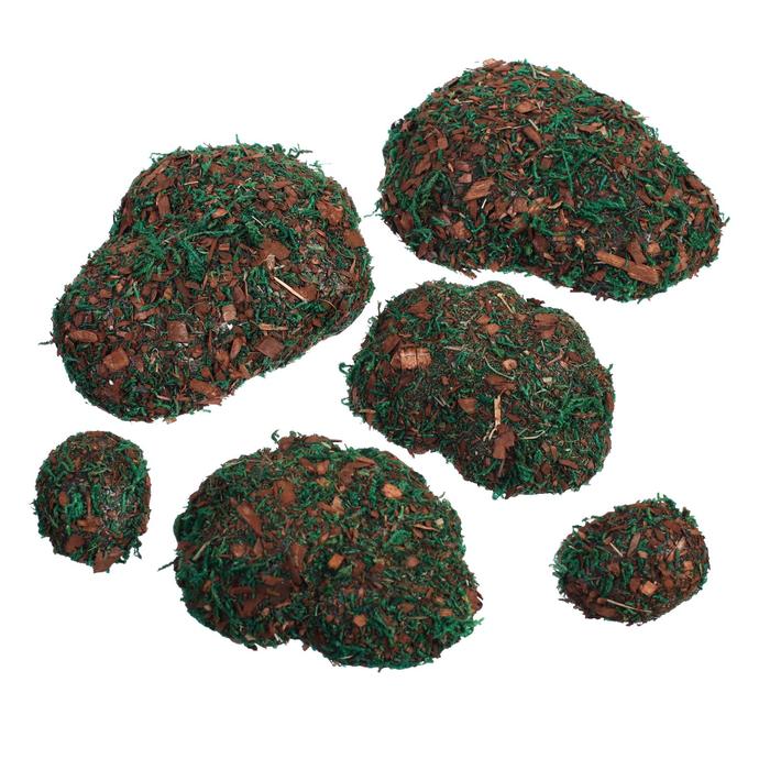 Мох искусственный «Камни», с тёмной корой, набор 6 шт., Greengo - фото 1890983316