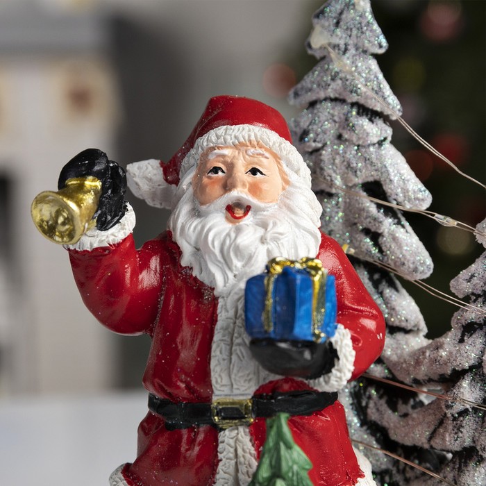 Светодиодная фигура «Дед Мороз» 12.5 × 19 × 9 см, керамика, батарейки АААх3 (не в комплекте), свечение тёплое белое - фото 1907152199