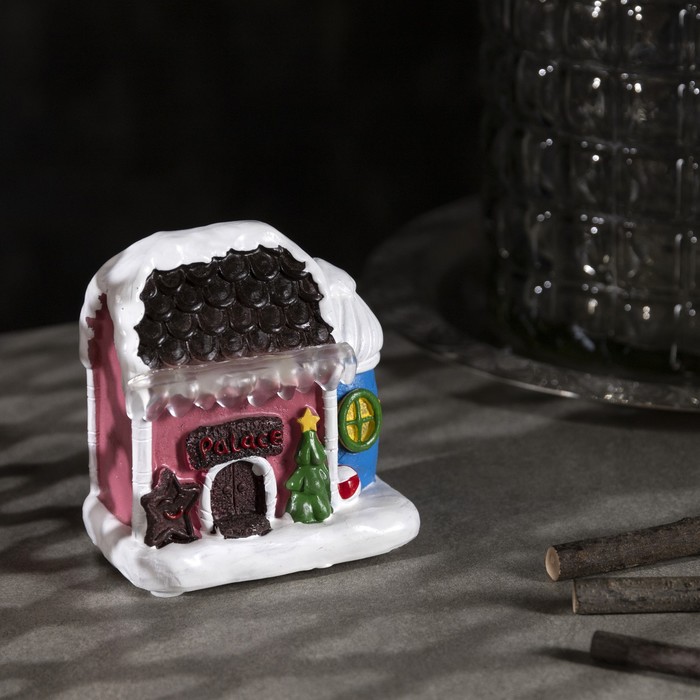 Светодиодная фигура «Сказочный домик», керамика, батарейки АААх3 (не в комплекте), свечение мульти - фото 1886538399