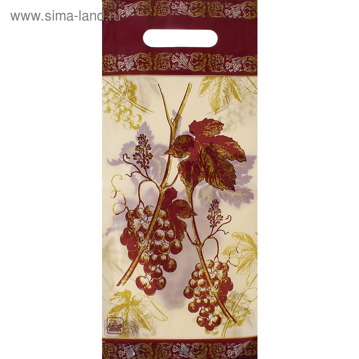 Пакет Виноградная гроздь полиэтиленовый с вырубной ручкой 45х20 см 80 мкм - Фото 1