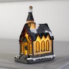 Светодиодная фигура «Дом с башней» 4.5× 8.5 × 6 см, керамика, батарейки AG13х2, свечение тёплое белое - фото 9091449