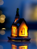 Светодиодная фигура «Дом с башней» 4.5×9×6 см, керамика, от батареек AG13×3, свечение тёплое белое - Фото 2