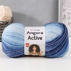 Пряжа "Angora Active" 20% шерсть, 80% акрил 500м/100гр (842 син-гол-бел) - фото 1276562