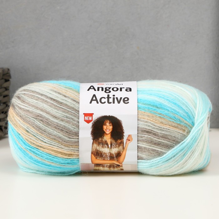 Пряжа "Angora Active" 20% шерсть, 80% акрил  500м/100гр (852 бир-крем-бел) - Фото 1