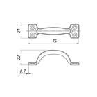 Ручка-скоба ТУНДРА РС-40, покрытие цинк, 1 шт. - фото 21142523