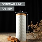 Банка для сыпучих «Ромб», 790 мл, 19×7.5×7.5 см, жесть, белая - Фото 3