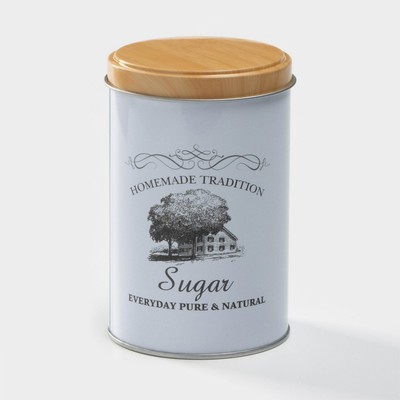Банка для сахара «Дом и поле», 12×7.5×7.5 см, цвет белый