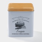 Банка для сахара «Дом и поле», 1.1 л, 12×10 см, жесть, белая - Фото 1